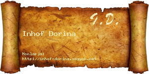 Inhof Dorina névjegykártya